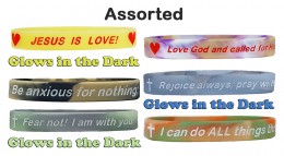 Captiva Mkt Reversible Religious Silicone Wristbands (4 Pack